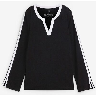 bonprix Langarmshirt mit Schlitzschwarz 40Damen bonprix Langarmshirt mit Schlitzschwarz 40Damen