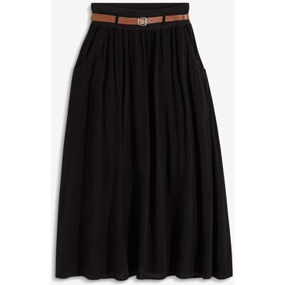 bonprix Maxirock mit Gürtel (2-tlg.Set)schwarz 50Damen bonprix Maxirock mit Gürtel (2-tlg.Set)schwarz 50Damen