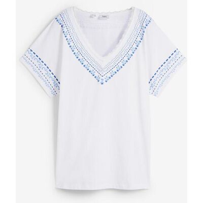 bonprix T-Shirt mit Bio-Baumwolleweiß 56Damen bonprix T-Shirt mit Bio-Baumwolleweiß 56Damen