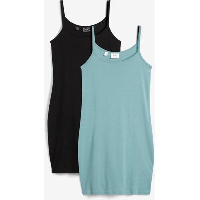 bonprix Trägerkleid aus reiner Baumwolle (2er Pack)blau 56Damen bonprix Trägerkleid aus reiner Baumwolle (2er Pack)blau 56Damen