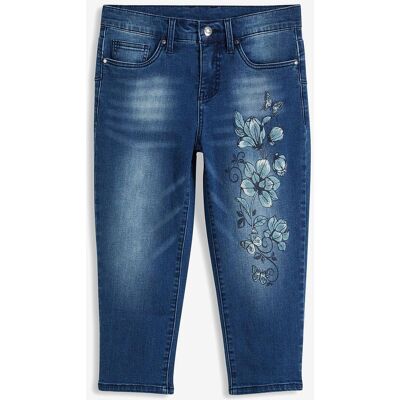 bonprix Capri Jeans Mid Waist, Schmetterlingsdruckblau 38Damen bonprix Capri Jeans Mid Waist, Schmetterlingsdruckblau 38Damen