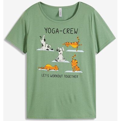 bonprix T-Shirt mit Druckgrün 52Damen bonprix T-Shirt mit Druckgrün 52Damen