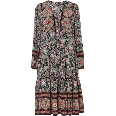 bonprix Tunika-Kleid aus fließender Viskoseschwarz 54Damen bonprix Tunika-Kleid aus fließender Viskoseschwarz 54Damen