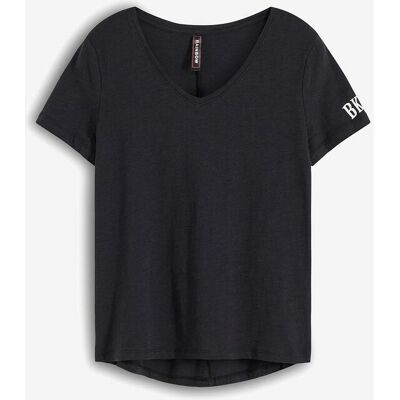 bonprix T-Shirt aus reiner Baumwolleschwarz 36Damen bonprix T-Shirt aus reiner Baumwolleschwarz 36Damen