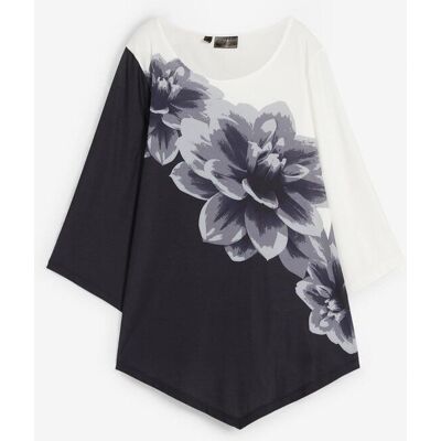 bonprix Shirt-Tunika mit Druckschwarz 56Damen bonprix Shirt-Tunika mit Druckschwarz 56Damen