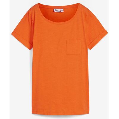 bonprix T-Shirt aus reiner Bio-Baumwolleorange 36Damen bonprix T-Shirt aus reiner Bio-Baumwolleorange 36Damen