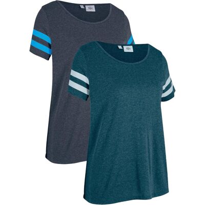 bonprix Leichtes Sport-Shirt (2er Pack)grau 44Damen bonprix Leichtes Sport-Shirt (2er Pack)grau 44Damen