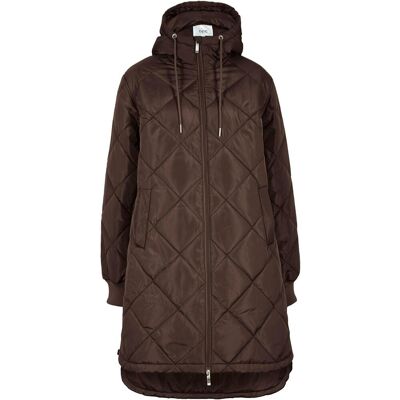 bonprix Kapuzen-Kurzmantel mit Steppungbraun 56Damen bonprix Kapuzen-Kurzmantel mit Steppungbraun 56Damen