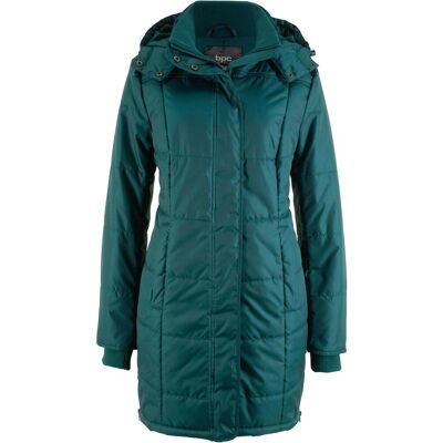 bonprix Long-Steppjacke, wattiert mit Kragen und Kapuzepetrol 46Damen bonprix Long-Steppjacke, wattiert mit Kragen und Kapuzepetrol 46Damen