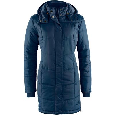 bonprix Long-Steppjacke, wattiert mit Kragen und Kapuzeblau 56Damen bonprix Long-Steppjacke, wattiert mit Kragen und Kapuzeblau 56Damen