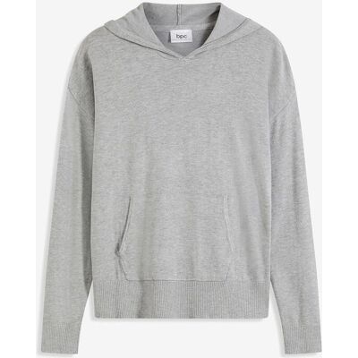 bonprix Strick-Hoodie mit Kängurutasche aus Viskose-Mixgrau 36Damen bonprix Strick-Hoodie mit Kängurutasche aus Viskose-Mixgrau 36Damen
