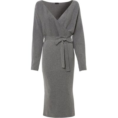bonprix Strickkleid aus fließendem Viskose-Mixgrau 40Damen bonprix Strickkleid aus fließendem Viskose-Mixgrau 40Damen