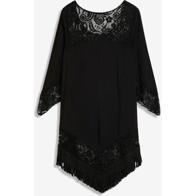 bonprix Strand Tunika mit Spitze aus Viskoseschwarz 38Damen bonprix Strand Tunika mit Spitze aus Viskoseschwarz 38Damen