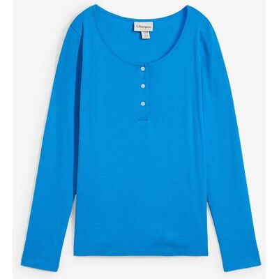 bonprix Rundhalsshirt aus reiner Bio-Baumwolleblau 44Damen bonprix Rundhalsshirt aus reiner Bio-Baumwolleblau 44Damen