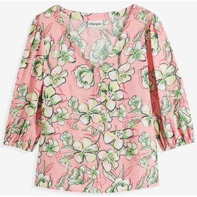 bonprix Bluse aus feinem Viskose-Mixrosa 48Damen bonprix Bluse aus feinem Viskose-Mixrosa 48Damen