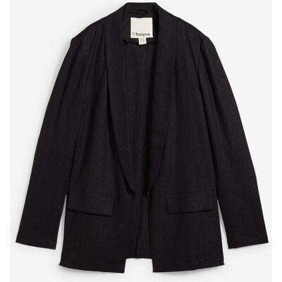 bonprix Weit geschnittener Blazer aus Leinen-Viskose-Mixschwarz 40Damen bonprix Weit geschnittener Blazer aus Leinen-Viskose-Mixschwarz 40Damen