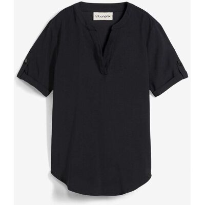 bonprix Kurzarmbluse aus festem Viskose-Mixschwarz 42Damen bonprix Kurzarmbluse aus festem Viskose-Mixschwarz 42Damen