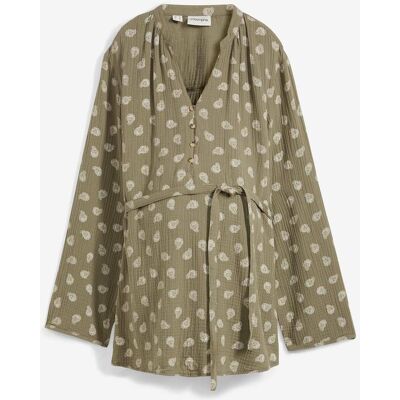 bonprix Umstands- und Stillbluse aus reinem Baumwoll-Musselingrün 42Damen bonprix Umstands- und Stillbluse aus reinem Baumwoll-Musselingrün 42Damen