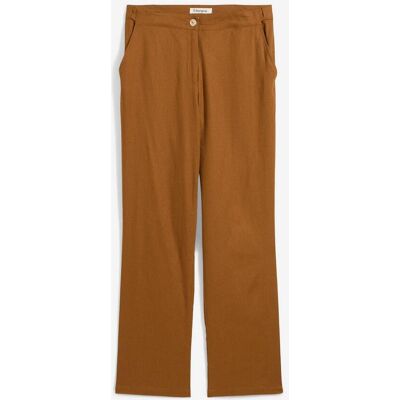 bonprix High-Waist-Hose aus Leinen-Viskose-Mixbraun 38Damen bonprix High-Waist-Hose aus Leinen-Viskose-Mixbraun 38Damen