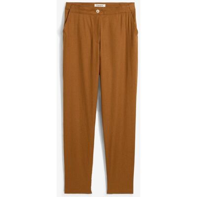 bonprix Verkürzte High-Waist-Hose aus Leinen-Viskose-Mixbraun 52Damen bonprix Verkürzte High-Waist-Hose aus Leinen-Viskose-Mixbraun 52Damen