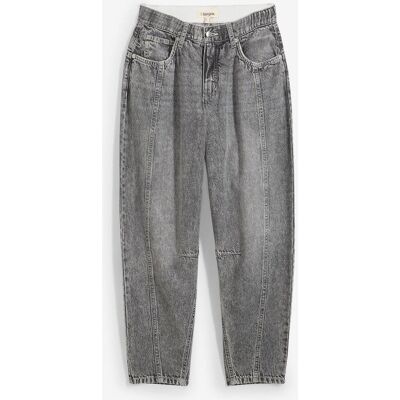 bonprix Barrel-Jeans Mid Waist, croppedgrau 46Damen bonprix Barrel-Jeans Mid Waist, croppedgrau 46Damen