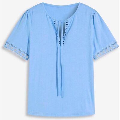 bonprix Shirt-Tunika mit Spitzenbandblau 36Damen bonprix Shirt-Tunika mit Spitzenbandblau 36Damen