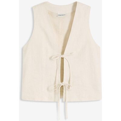 bonprix Weste mit Schleifenbeige 50Damen bonprix Weste mit Schleifenbeige 50Damen