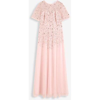 bonprix Maxikleid aus zartem Tüll mit Paillettenstickereirosa 36Damen bonprix Maxikleid aus zartem Tüll mit Paillettenstickereirosa 36Damen