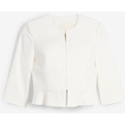 bonprix Kurzer Umstandsblazer aus Satinweiß 50Damen bonprix Kurzer Umstandsblazer aus Satinweiß 50Damen