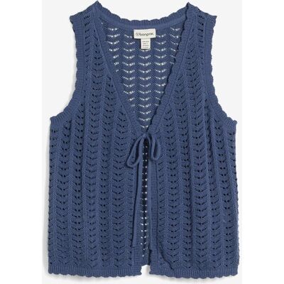 bonprix Strick-Weste mit Lochmusterblau 52Damen bonprix Strick-Weste mit Lochmusterblau 52Damen