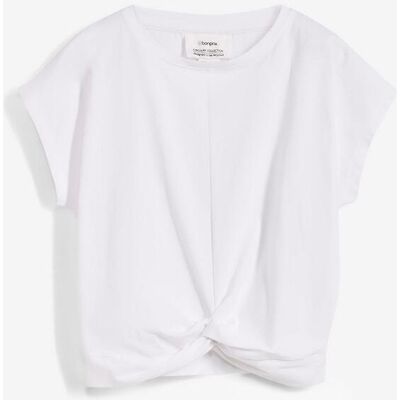 bonprix Kurzes T-Shirt aus reiner Bio-Baumwolleweiß 32Damen bonprix Kurzes T-Shirt aus reiner Bio-Baumwolleweiß 32Damen