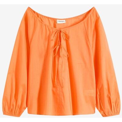 bonprix Bluse aus reiner Bio-Baumwolleorange 46Damen bonprix Bluse aus reiner Bio-Baumwolleorange 46Damen