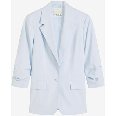 bonprix Lockerer 3/4-Arm-Blazer aus Viskoseblau 54Damen bonprix Lockerer 3/4-Arm-Blazer aus Viskoseblau 54Damen