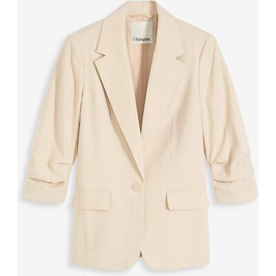 bonprix Lockerer 3/4-Arm-Blazer aus Viskosebeige 50Damen bonprix Lockerer 3/4-Arm-Blazer aus Viskosebeige 50Damen