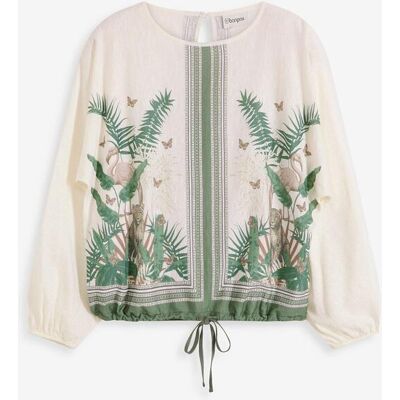 bonprix Tunika-Shirt bedrucktweiß 52Damen bonprix Tunika-Shirt bedrucktweiß 52Damen