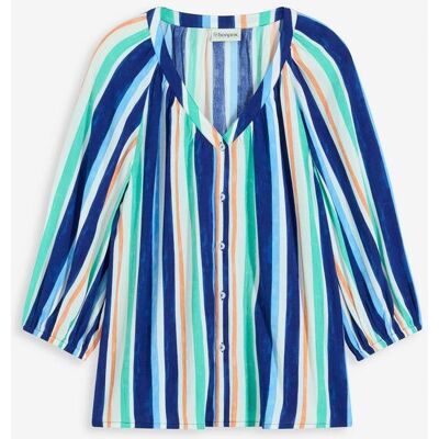 bonprix Bluse aus strukturierter Viskoseblau 54Damen bonprix Bluse aus strukturierter Viskoseblau 54Damen