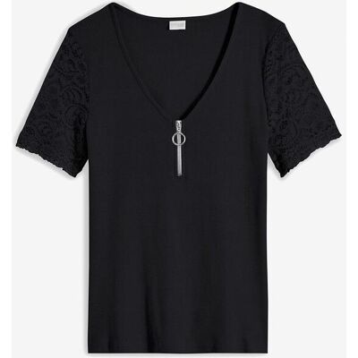 bonprix Rippshirt aus Baumwolleschwarz 52Damen bonprix Rippshirt aus Baumwolleschwarz 52Damen