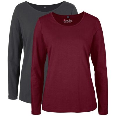 bonprix Langarmshirt (2er Pack)grau 36Damen bonprix Langarmshirt (2er Pack)grau 36Damen