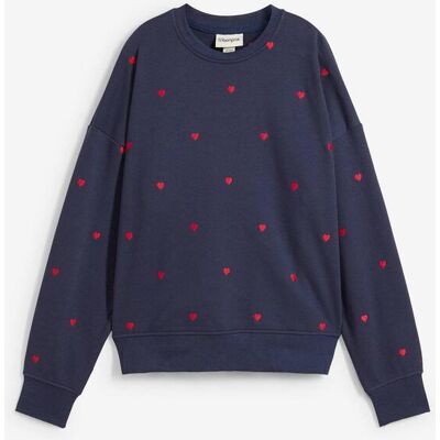 bonprix Oversize-Sweatshirt mit Stickerei aus Baumwoll-Mixblau 36Damen bonprix Oversize-Sweatshirt mit Stickerei aus Baumwoll-Mixblau 36Damen
