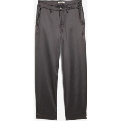 bonprix Barrel-Hose aus fließendem Satingrau 38Damen bonprix Barrel-Hose aus fließendem Satingrau 38Damen