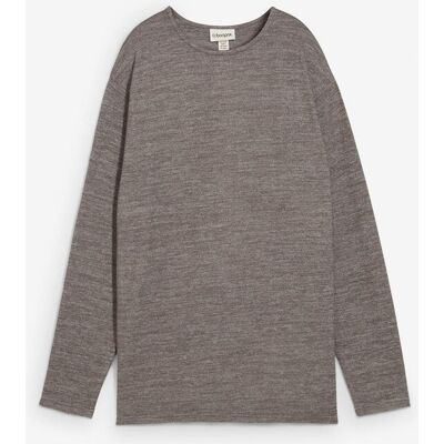 bonprix Long-Sweatshirt in Strickoptikgrau 40Damen bonprix Long-Sweatshirt in Strickoptikgrau 40Damen