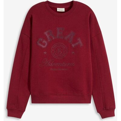 bonprix Oversize-Sweatshirt aus reiner Baumwollerot 40Damen bonprix Oversize-Sweatshirt aus reiner Baumwollerot 40Damen
