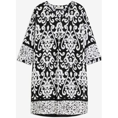 bonprix Tunika-Kleid aus fließender Viskoseschwarz 52Damen bonprix Tunika-Kleid aus fließender Viskoseschwarz 52Damen