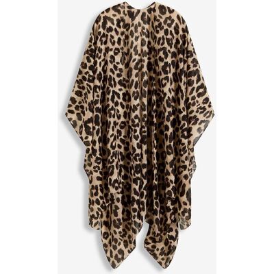 bonprix Poncho im Leolookschwarz 0Damen bonprix Poncho im Leolookschwarz 0Damen
