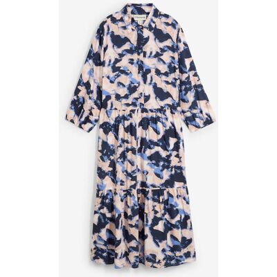 bonprix Tunika-Kleid aus fließender Viskoseblau 42Damen bonprix Tunika-Kleid aus fließender Viskoseblau 42Damen