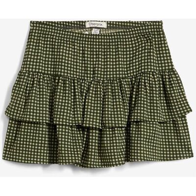 bonprix Stufenrock aus strukturiertem Crêpegrün 44Damen bonprix Stufenrock aus strukturiertem Crêpegrün 44Damen