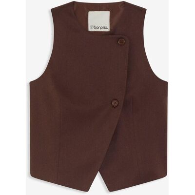 bonprix Weste aus fließendem Viskose-Mixbraun 42Damen bonprix Weste aus fließendem Viskose-Mixbraun 42Damen