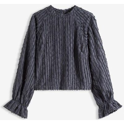 bonprix Bluse aus strukturiertem Materialblau 38Damen bonprix Bluse aus strukturiertem Materialblau 38Damen
