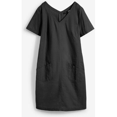 bonprix Minikleid mit Leinenschwarz 38Damen bonprix Minikleid mit Leinenschwarz 38Damen