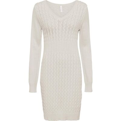bonprix Strickkleid mit Zopfmusterweiß 36Damen bonprix Strickkleid mit Zopfmusterweiß 36Damen